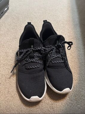 adidas Black Knit Sneakers with White Sole